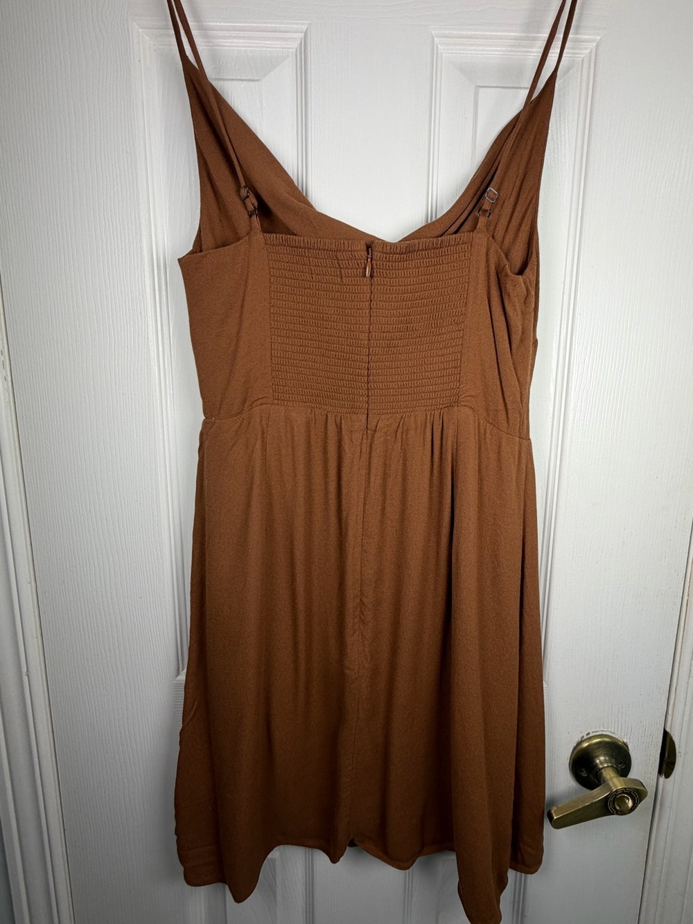 Aritzia Sun-deh/Sunday Best Brown Cowl Neck Mini Dress M EcoVero Slip Dress Y2K - Picture 9 of 12